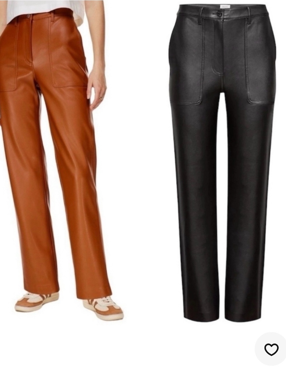 WILFRED FREE | Lucy High-Waisted UnReal Leather Utility Pants - Black - Picture 2 of 11
